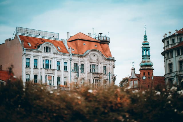Explore the historic architecture and vibrant rooftops of Bydgoszcz, Poland's old town charm.
