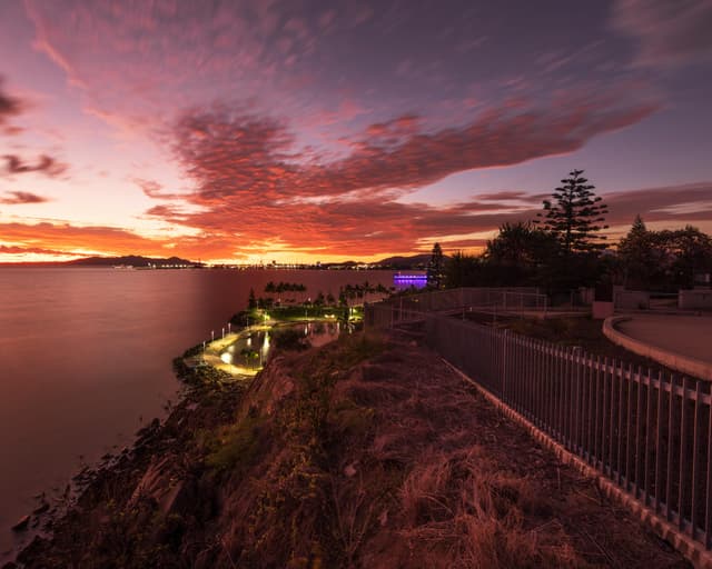 Beautiful sunset view over the coastline in Townsville, Queensland, Australia.