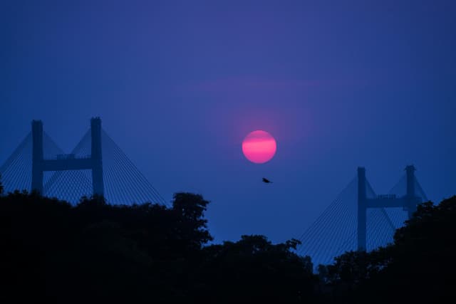 Evening Subset View with Kolkata Second Bridge View🌉✨📸